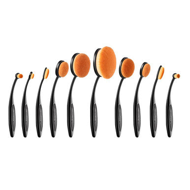 Laromni Oval Makeup Brush Set (10-Pieces)