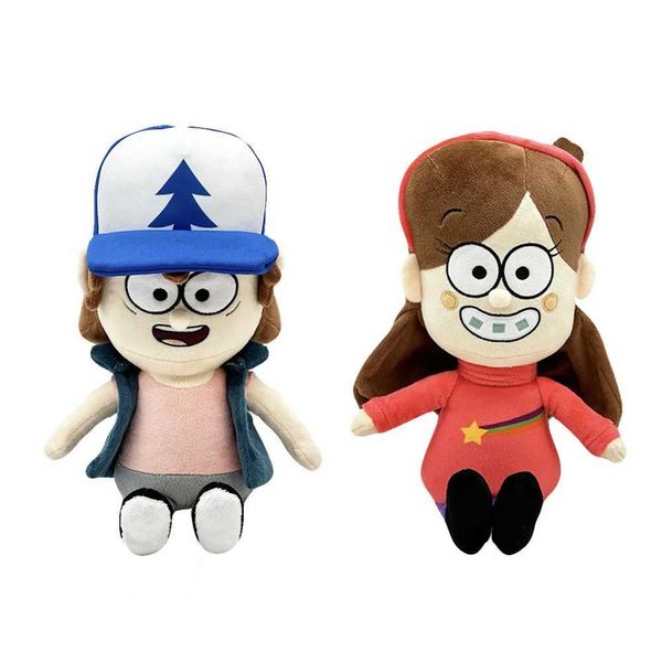 Plush Dolls 28cm Gravity Falling Plush Mebble Pine Dipping Pine Anime Plush Sitting Posture Cute Character Model Statue Doll Collection Toys