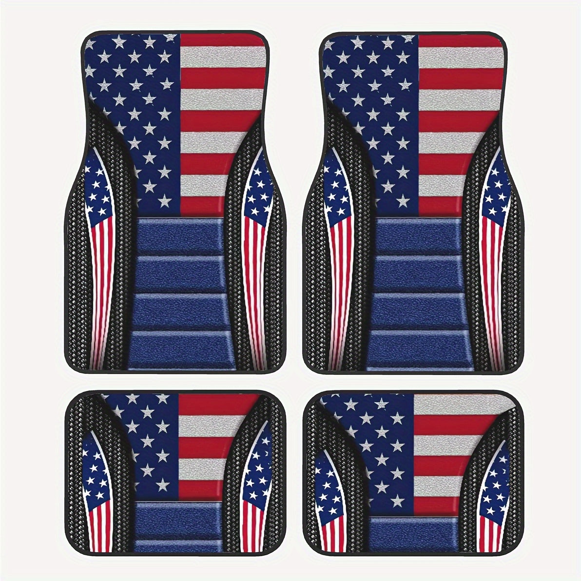 TEMU 4pcs Vintage American Flag Car Floor Mats For , Trucks & Suvs – Stylish Interior Protection – Material – Use – Perfect Gift For Men And Women
