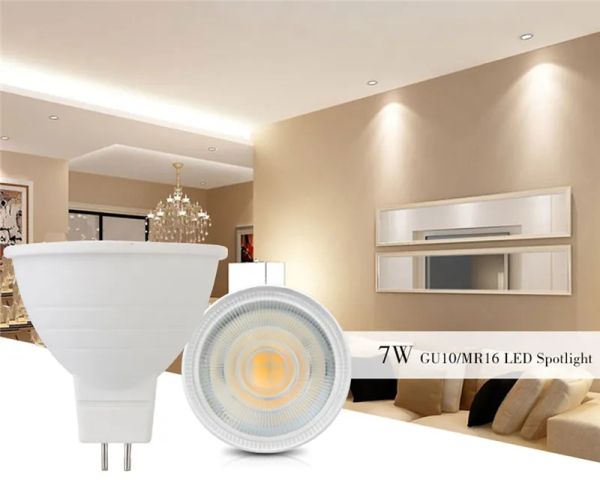 7W LED Spotlight Bulbs, MR16 E27 E14 GU10 GU5.3 Base, 24° Beam Angle for Downlights & Table Lamps 11 LL