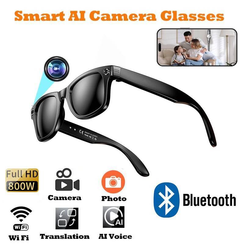 New Smart Glasses With AI Micro Camera Photography Video Recording Voice Call Translation Gradient Sunglasses Intelligent Glasses