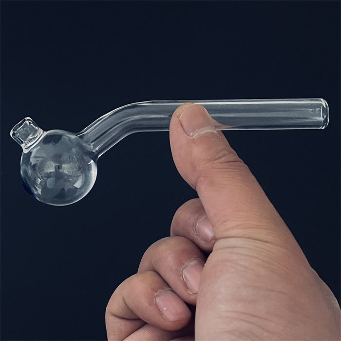 Oil Burner Glass Pipe 3cm Big Ball 4.7 inch length Smoking Pipes 12cm Transparent Pyrex Thick Clear Great Handcraft Hold Smoking Tubes for Smokers W