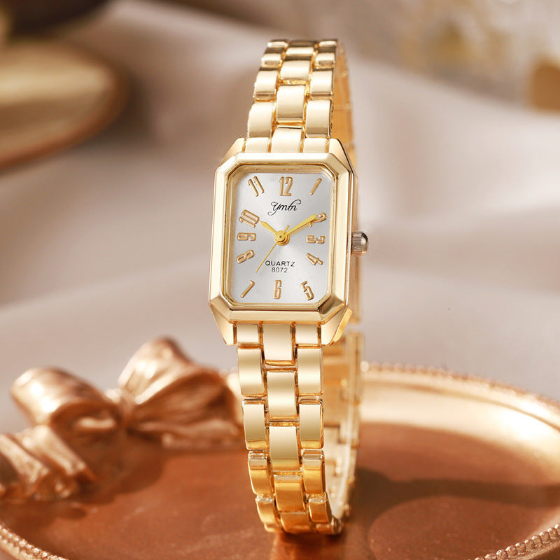 Top Gold Watches Women Elegant Small Square Dial Ladies Quartz Watch Simple Fashion Female Clock zegarek damski250904