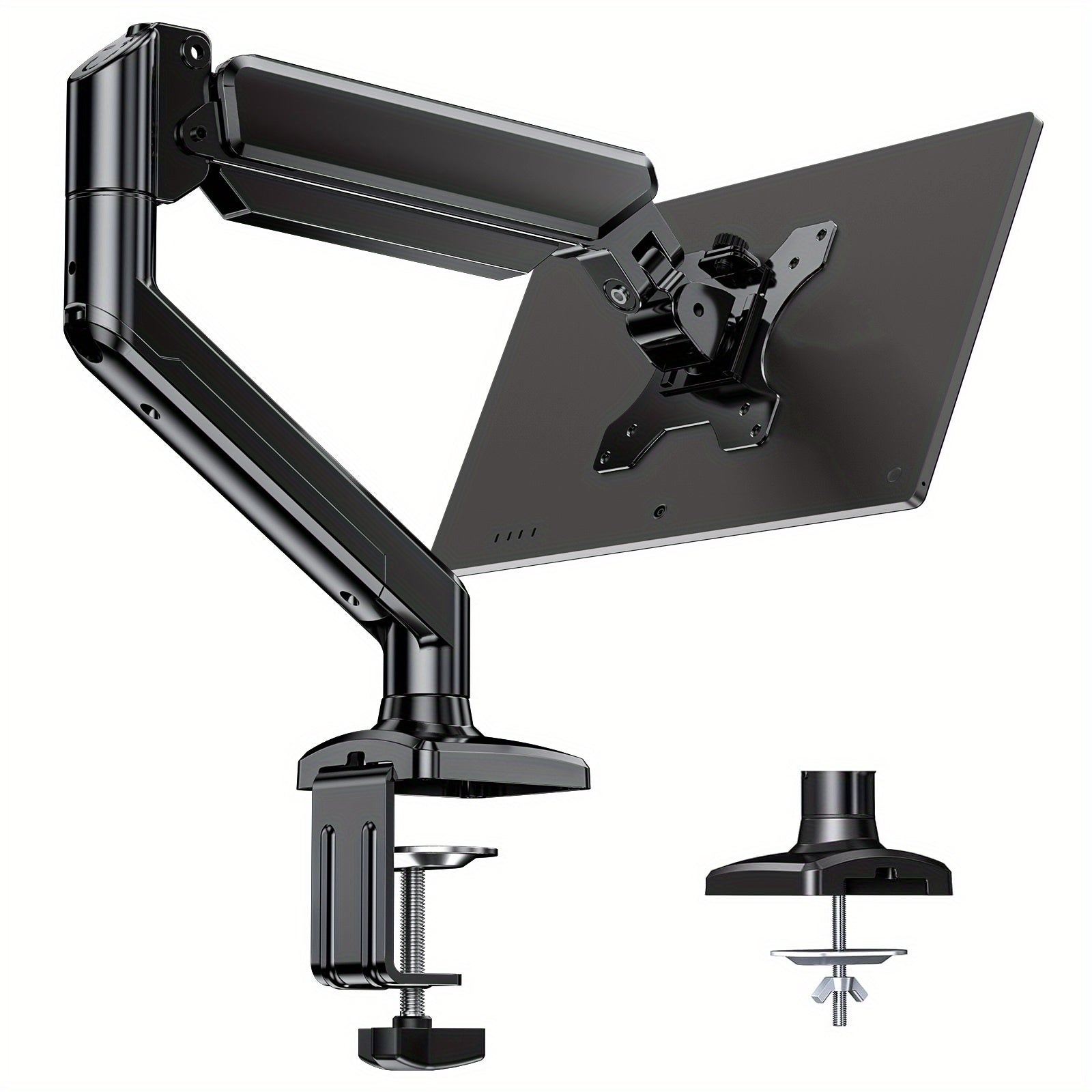 TEMU Single Monitor Arm For 13-32 Inch Screens, Adjustable Gas Spring Monitor Mount To 22 Lbs, Computer Monitor Stand With Vesa Mount, C-clamp &