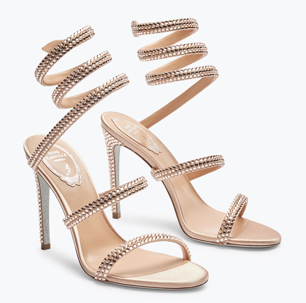 Elegant Women Cleo Honey Sandals Shoes With Crystal Stiletto Heel Margot Snake Crystal-embellished Strappy Lady Pumps & Party Dress Gladiato