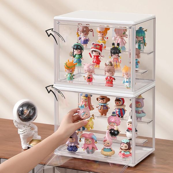 Acrylic Display Stand Transparent Ladder Handmade Animation Q-Version Digital Car Model Blind Box Storage Stand Toy Organizer Display Stand