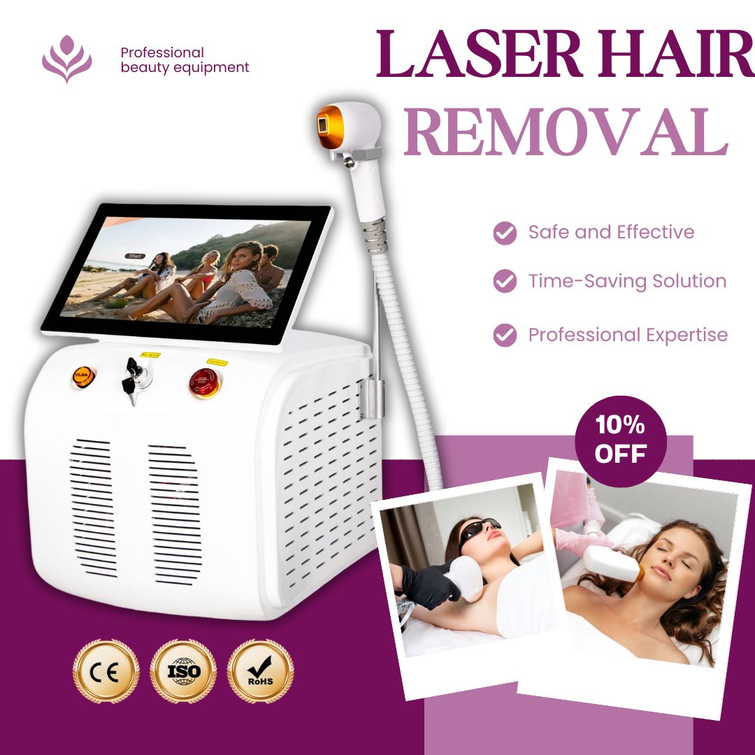3 Wavelength 755nm 808nm 1064nm Diode Laser Hair Removal Machine Professional Painless Epilator For Beauty Salon