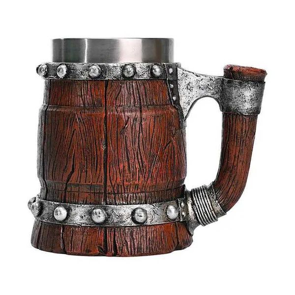 Stainless Steel Beer Cup 600ml Handmade Drinkware Mug Stainless Steel Double Wall Cocktail Mug For Milk Cocoa Coffee Beer WhiskeM240803