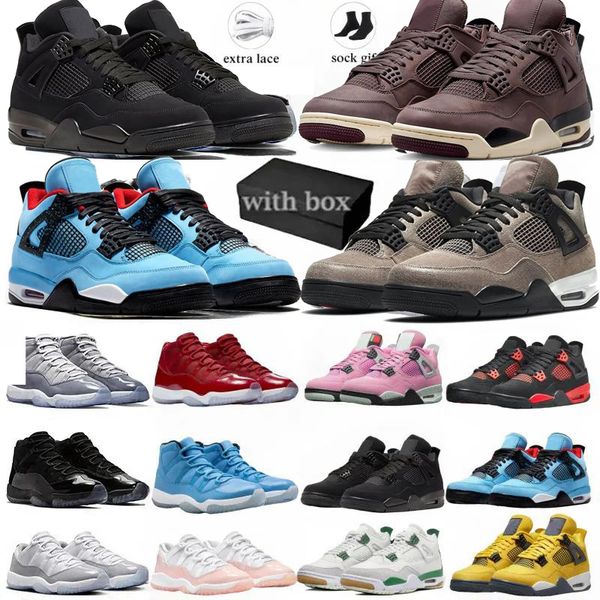 Com designer de caixas 4s 11s Basketball Shoes 4 11 para homens homens negros CAT Militar Sailthunder Oreo Oreo Cool Cinza Varsity