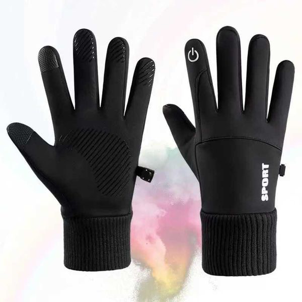 Cycling Gloves Winter Motorcyclist Gloves for Men Women Cycling Warm Fleece Skiing Bicycle Waterproof Thermal Gloves Gym Touch Screen Anti-s
