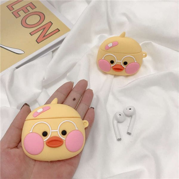 ddmygifts Cartoon Girl&#039;s 1-2 Protective Case Hyaluronic Acid Duck Wireless Bluetooth Earphone Anti Drop Cover Suitable A