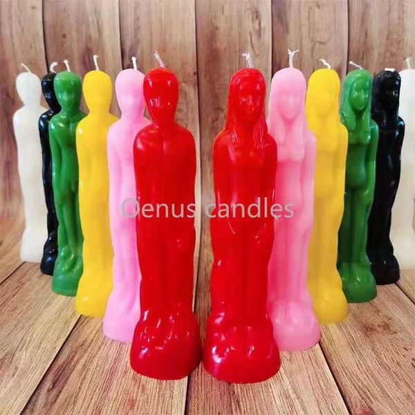 1pcs Black Candle Ritual Female Male Figure Human Candle Soy Wax Paraffin Wax Hoodoo Candles for Spells and Altars Y240815