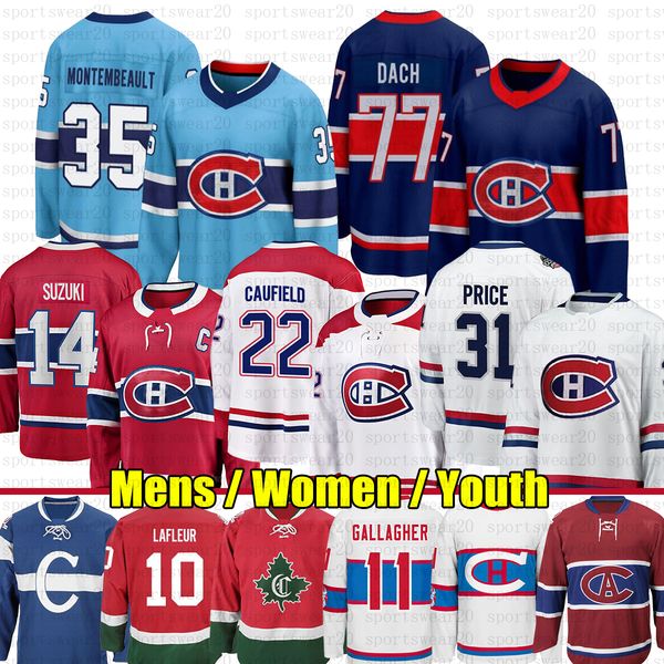 #14 Nick Suzuki montreal hockey jersey #22 Cole Caufield #8 Mike Matheson #77 Kirby Dach #35 Sam Montembeault #20 Juraj Slafkovsky #31 Carey