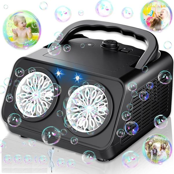 Automatic Bubble Machine Upgrade Blower with 2 Fans 50000 Bubbles Per Minute for Kids Portable Maker y240202
