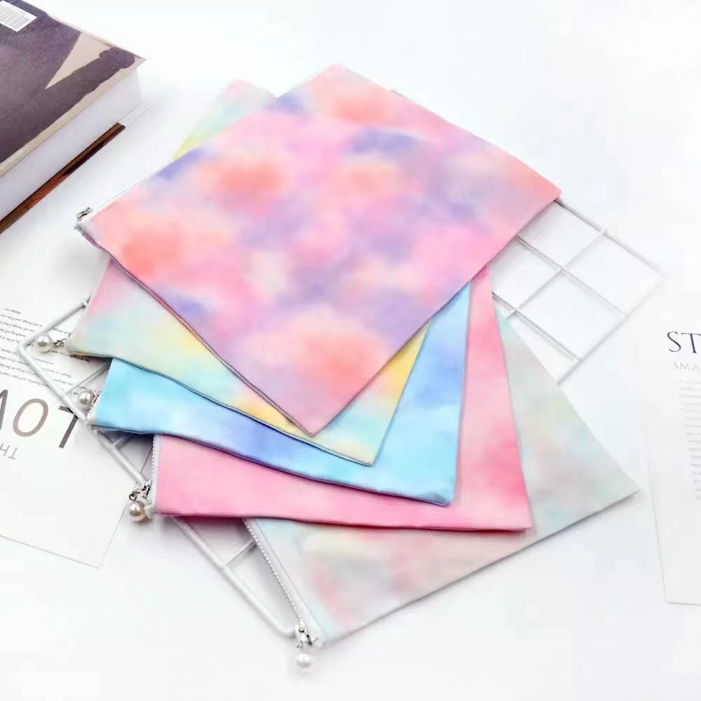 H244M Girls makeup bag small storage bag air cushion lipstick pen bag zipper bag cosmetics portable toiletry bag