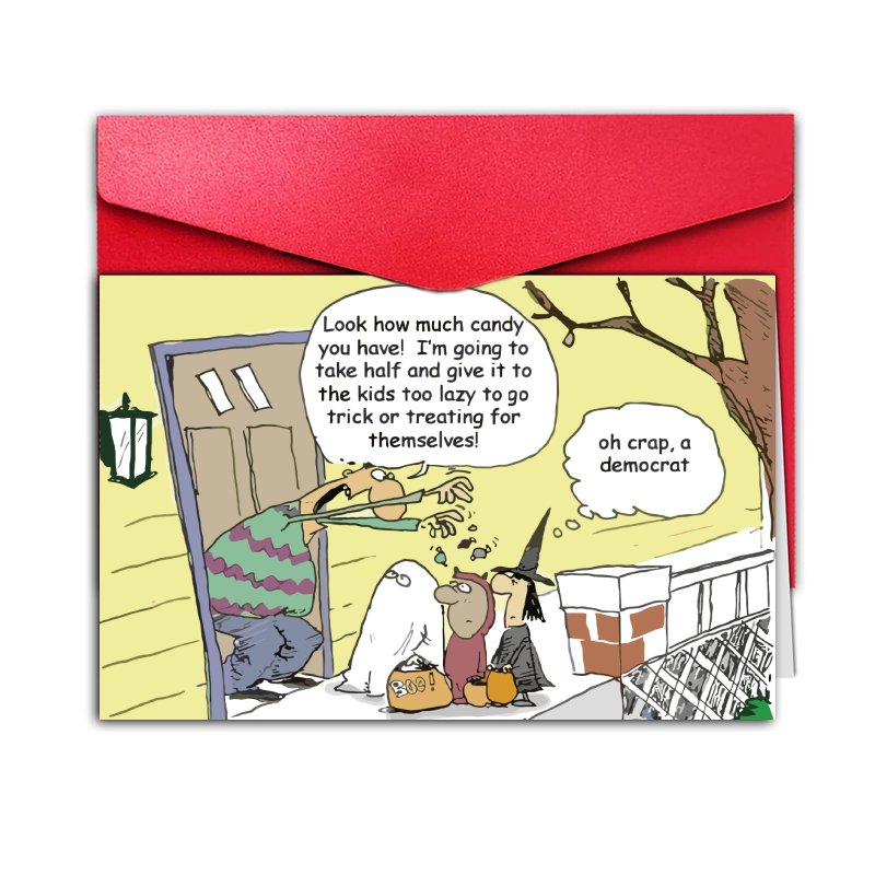 TEMU 1pc Funny Trick Or Treat Halloween Card With Pun - Funny Neighbor Joke Mailing-style Greeting Card For S &, Cartoonish & Candy Scene, Paper Card
