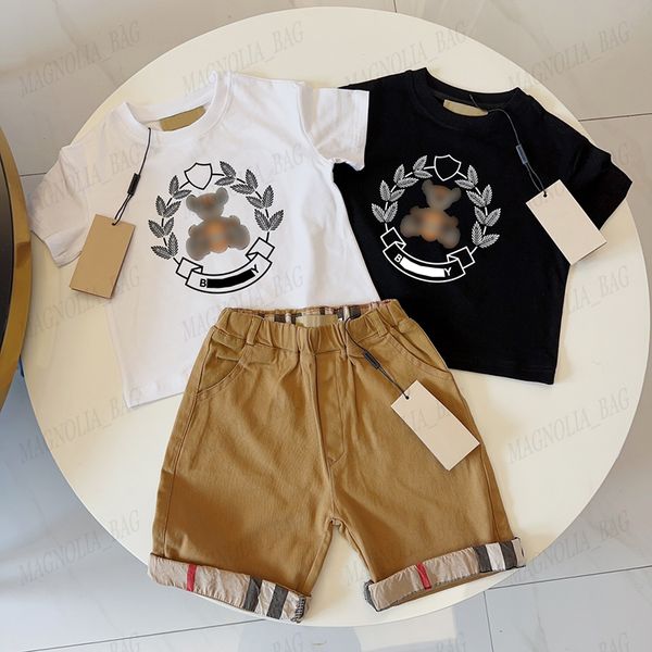 New Kids Summer Suit Boys Child T Shirts Shorts Classic Cartoon Short Sleeved Correct Letter Casual Pants Free Collocation Clothing Sets 90-