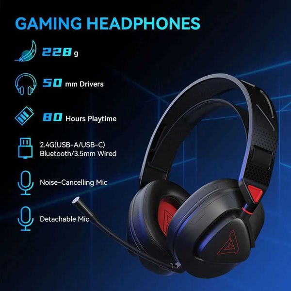 Headsets TAIDU THS318 Gaming Head Wireless Bluetooth 5.3 with Microphone 1000mAh Earphones Gaming Console Choose Xbox 5 PC Laptop CL250107