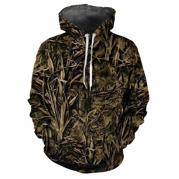 Camuflagem de caça ao ar livre camuflagem ao ar livre Primavera e outono Mens Hoodie Street Trendência solta Lazer confortável Clothing Top