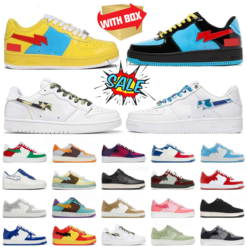 Designer shoes for womens mens trainers Platform Sneakers Low Shark Black Camo Grey Red Suede Patent Leather Camouflage Skateboarding Outdoor Joggin