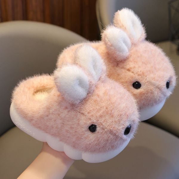 Winter children&#039;s slippers, warm plush boys girls, parent-child bag heel for infants and young children 1-3 years old, 2 babies cotton