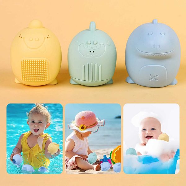 1Pc Baby Bath Toys For Toddlers Silicone Baby Bath Toys For Infants Squeezable Dinosaurs Bathtub Toys Baby Shower Toys For Baby Y240813