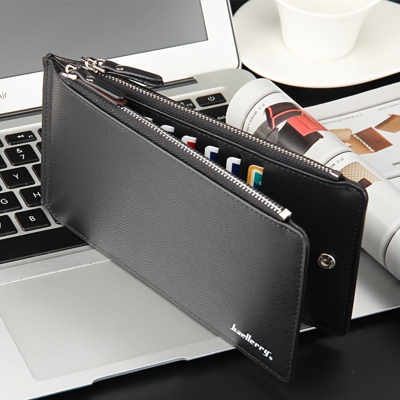 TEMU 1pc Men's Leather Card Holder, Men's Multi-card Slots Credit Card Holder