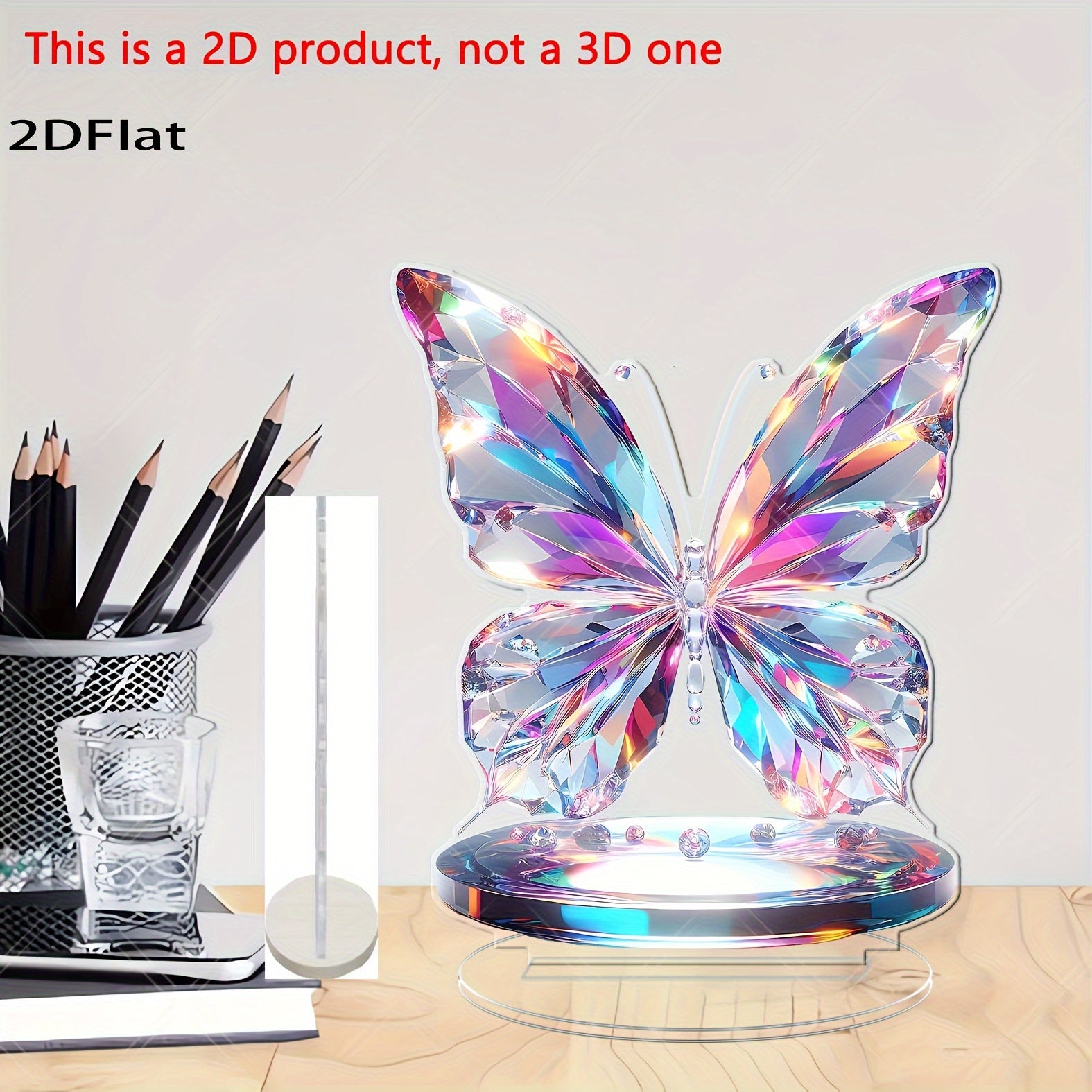 TEMU 2d Flat, Colorful Acrylic Sculpture - Rainbow Desktop Decoration, Ideal For Living Room, Office, Or Art Display, Ornament, Artistic Display |