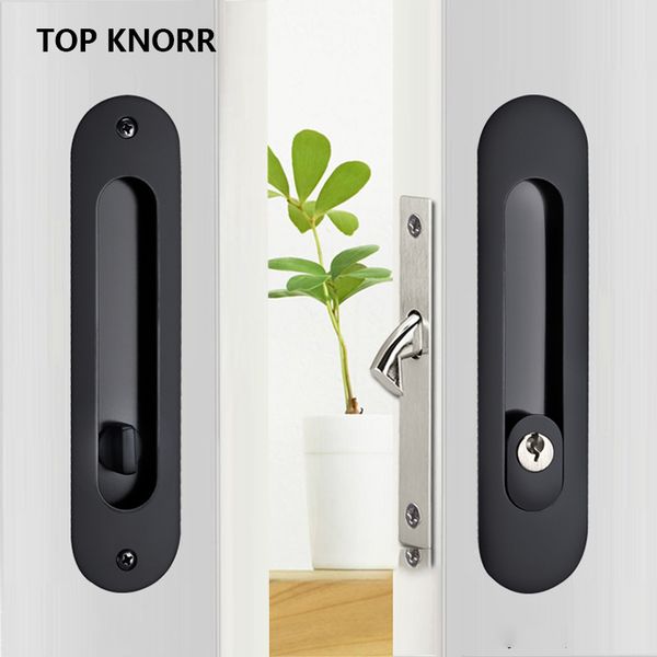 TOPKNORR Sliding Door Invisible Interior Door Lock Sliding Door Kitchen Bedroom Balcony Hook Lock Furniture Accessories