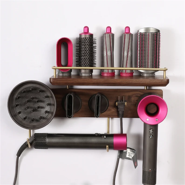 Farmhouse Organizer Hairdryer Bathroom Storage Rack Blow Curg Iron Holder Wall Mounted Hair Dryer Hanger