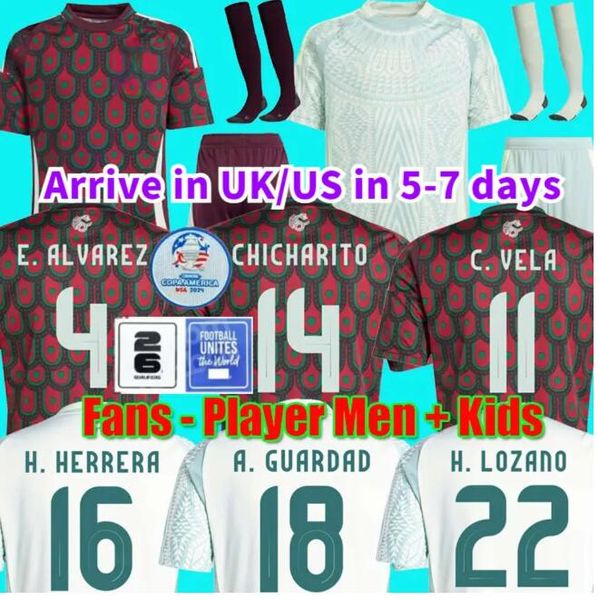 Mexico jerseys 2024 Copa America RAUL H.LOZANO S.GIMENEZ Camiseta mexico G.OCHOA L.ROMO D.PINEDA C.MONTES Mexican football shirts kids kit p