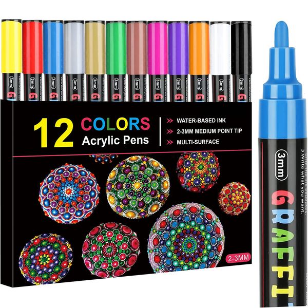 Painting Pens 1824 Colors Acrylic Paint Pen Graffiti Marker 20mm Tip Art for All Surfaces DIY Crafts Making 230818