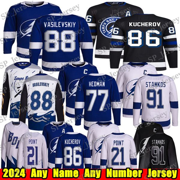 #86 Nikita Kucherov Reverse Retro hockey jersey #59 Jake Guentzel Andrei Vasilevskiy Brayden Point Steven Stamkos Conor Geekie Anthony Cirel