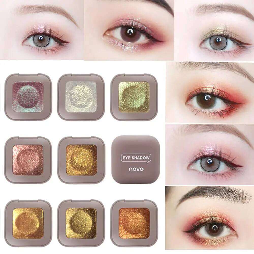 NOVO Pigment Shadows Glitter Eyeshadow Lasting Single Fingertip eye shadow New Trend Color Shimmer Metallic Eye Makeup Cosmetics X250