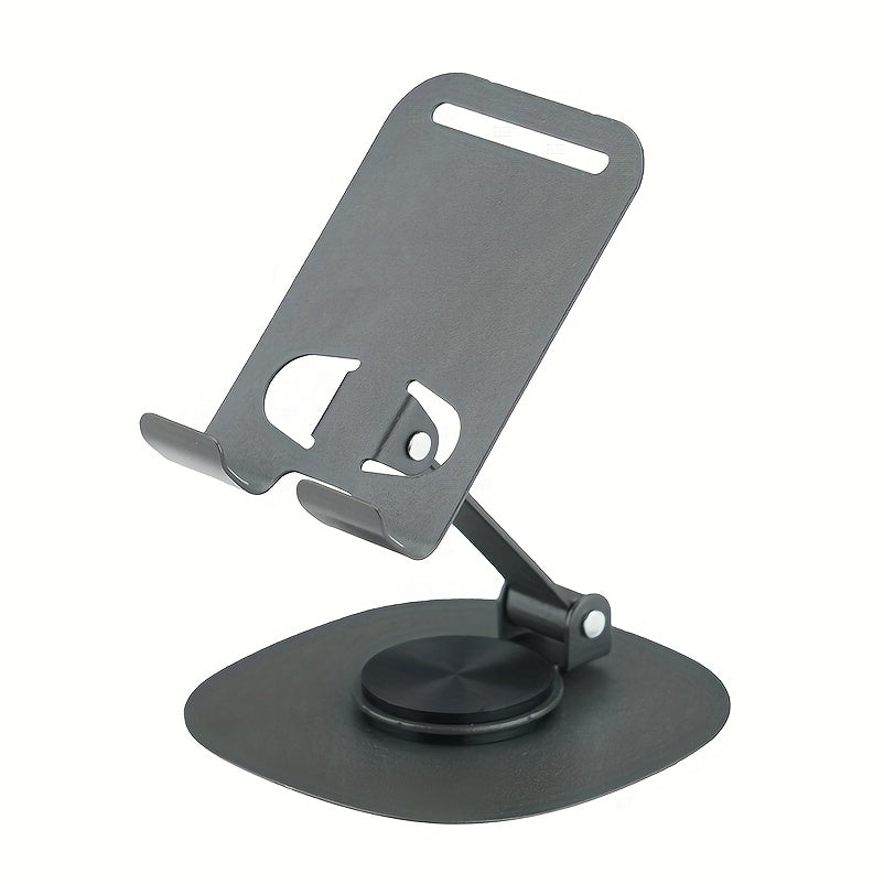 TEMU 360 Degree Rotating Metal Phone Stand - Compact And Portable, Foldable Desktop Stand, Suitable For All Smartphones And Tablets, Accessory,