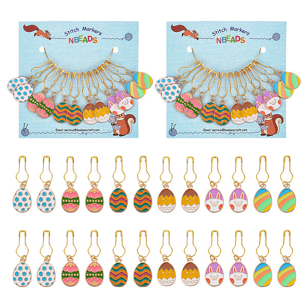 Alloy Enamel Easter Egg Pendant Locking Stitch Markers