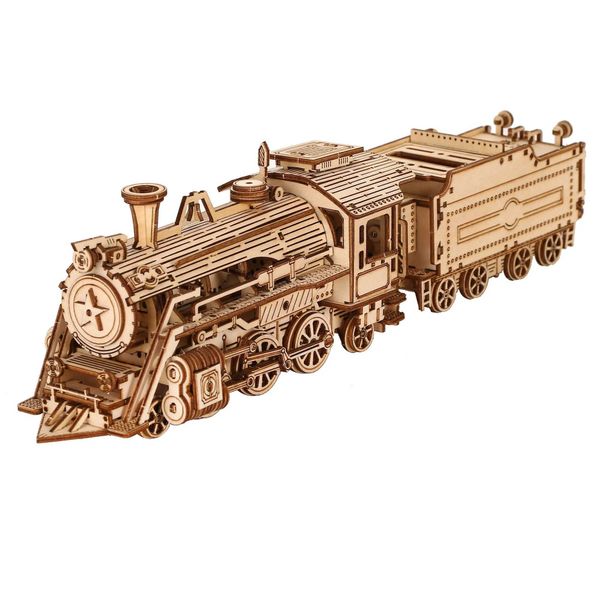 Locomotive Model DIY 3D Wooden Puzzle Building Block Kits Assembly Toy Birthday Gift For Kids Adult Home DecorC250108