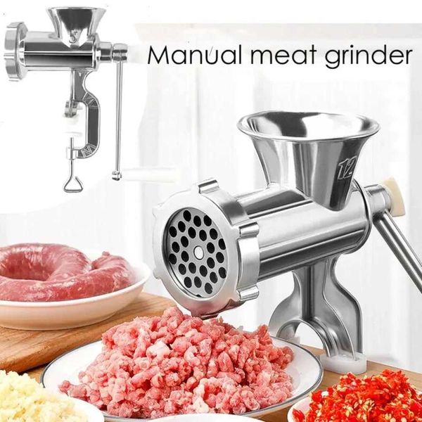 Heavy Duty Hand Operated Manual Kitchen Meat Mincer Noodles Grinder Sausage Filler Fruit Vegetable Beef Sausage Pasta Maker New B240803