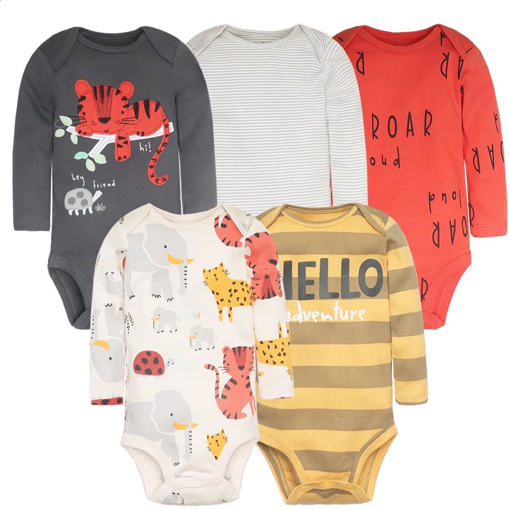 K456 born Boy Clothes 5Pcs Star Print Infant Bodysuit Casual Baby Girl Summer Jumpsuits Set Kids Baby&#039;s Costumes ropa para bebes