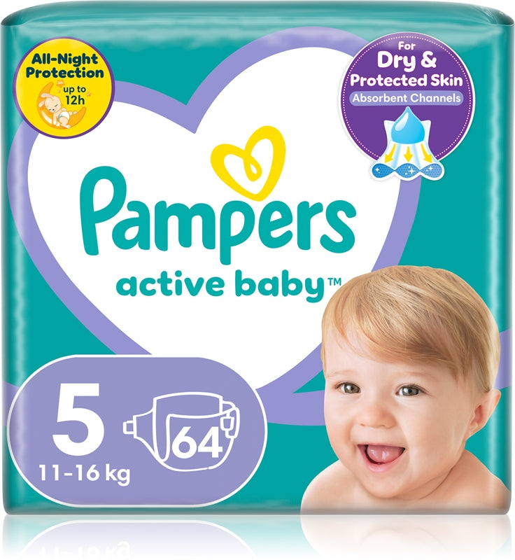 Pampers Couches jetables Active Baby taille 5 11-16 kg 64 pièces