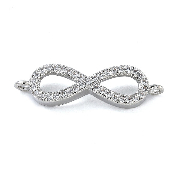 Gestell aus Messing mit Mikropflaster und klaren Zirkonia-Unendlichkeits-Anschluss-Charms