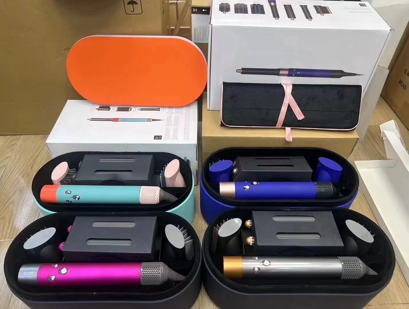 Professional 5-in-1 Multi-Functional Silent Ionic Curg Iron & Electric Dryer Set - Quick Heat Up, Scald Protection for Both Salons and Homes Hair St