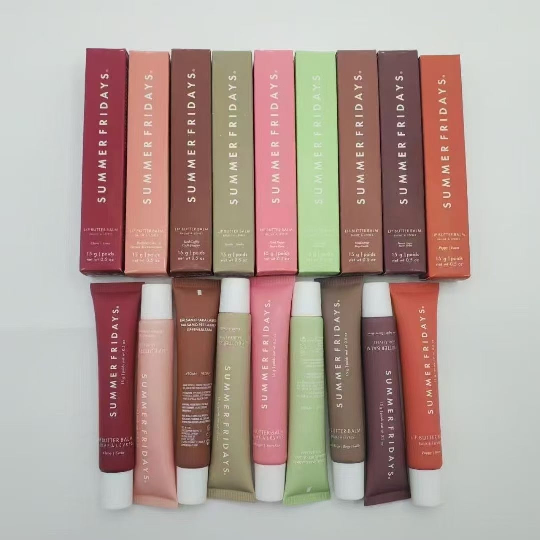 Lip Butter 15g Lip Balm Liquid Lipstick moisturizes Smooth Makeup Lips Glaze LipGloss Oil Jelly pink sugar vanilla beige birthday cake 0.5oz SF LipC