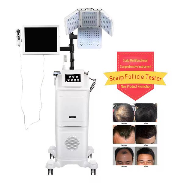 New 7 In 1 High Frequency Hair Follicle Detection Scalp Treatment Machine Hair Analyze Scalp Care Massage Hair Regrowth Device