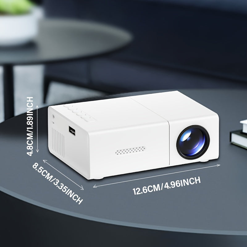 TEMU Portable Projector With 1080p Usb Connection, Remote Control Compatible With Smartphones, Tablets, Tv Sticks & Usb Drives - Hd Tv Input, Large