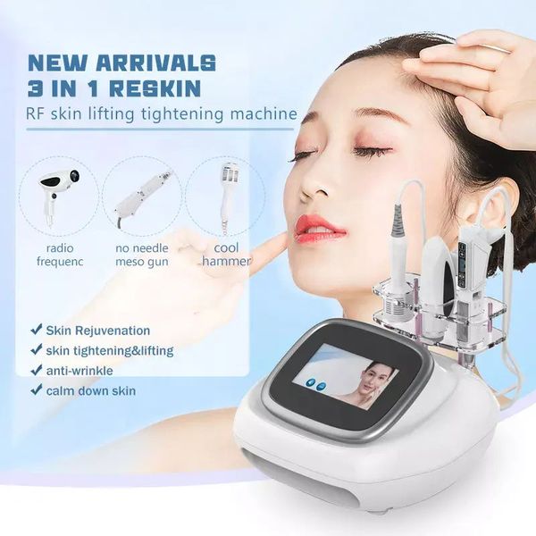 Innovative Mesotherapy gun 3 handles Skin Resurfacing radio frequency Facial Deep Moisturizing Acne Treatment Machine