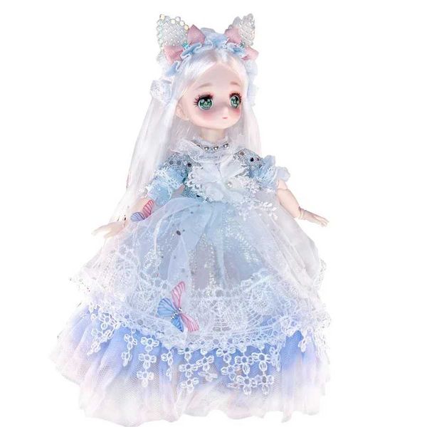 Attractive Anime Eyes 1-6 Bjd Byte Dolls for Kids Girls DIY Ball-jointed Comic Face Doll 30cm with Dresses Clothes Dress Up Y240731