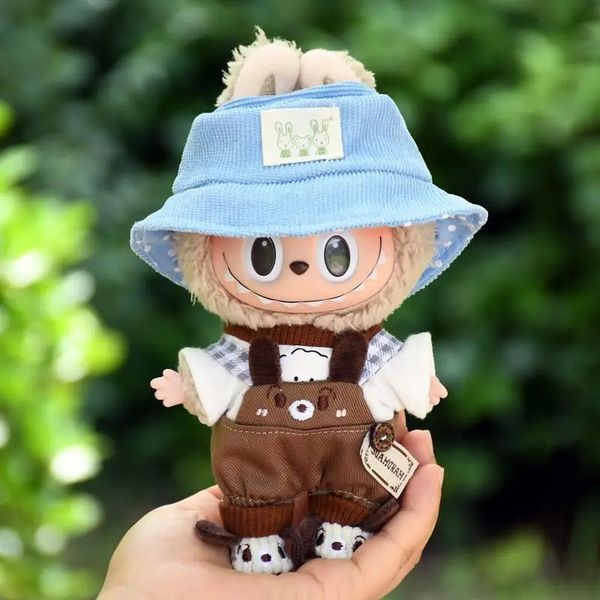 17cm Cute Mini Plush DollS Clothes Outfit Accessories For Korea Kpop Exo Labubu Idol Dolls Dog Overalls Set Clothing Kid Gift 241125