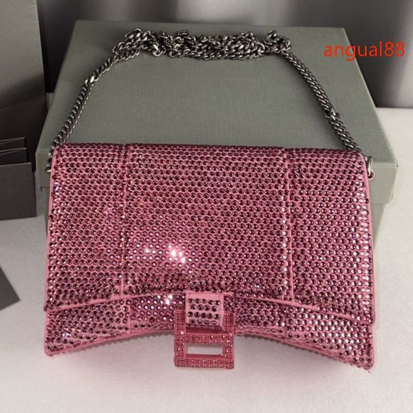 Rhinestones Chain Hourglass Wallet Designer Bags Women&#039;s Luxury Shoulder Bags Classic Fashion Crossbody Rhinestones Logo & Gold Or Silv