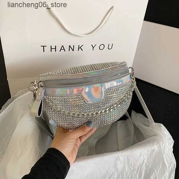 Waist Bags Women Fanny Pack Diamond Waist Belt Bag Designer Shoulder Bags For Women Fashion Handbag Chain Chest Pack Crossbody Bags L240910